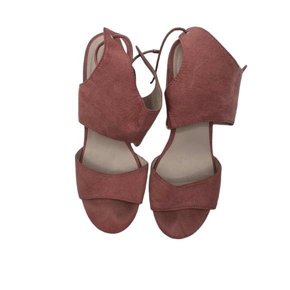 Kenneth Cole Reaction Pink Suede Vee Strong Tie Back Sandals Size 7 1/2 Women’s - Picture 5 of 10